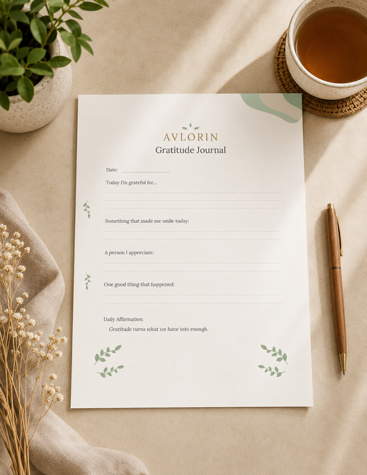 Gratitude Journal — Printable Daily Mindfulness & Wellness Journal