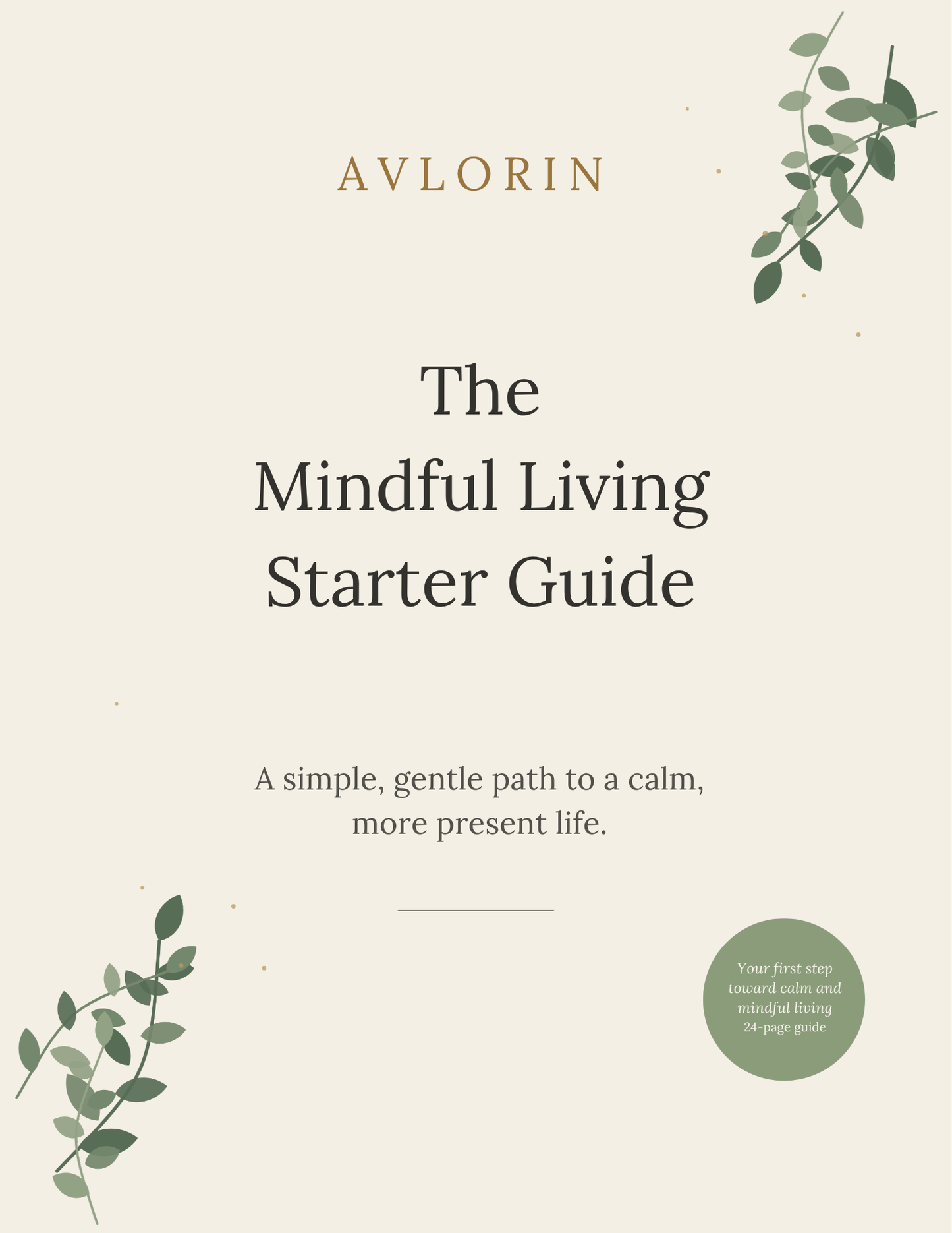 The Mindful Living Starter Guide — 24-Page Printable Wellness eBook