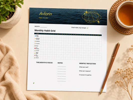 My Habit Tracker — Printable Wellness & Self-Care Journal