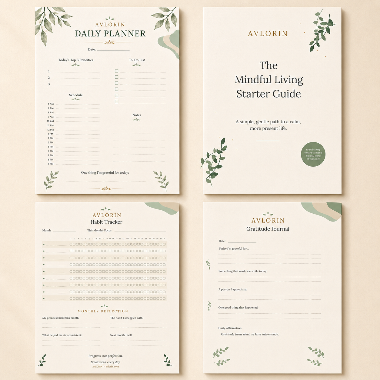 Ultimate Wellness Bundle — 4 Printable Planners & Guides (Save 35%)