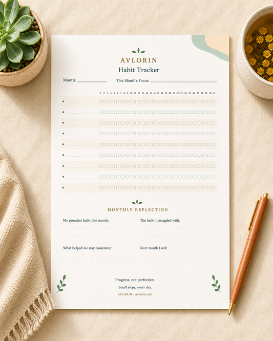 My Habit Tracker — Printable Monthly Habit & Self-Care Journal